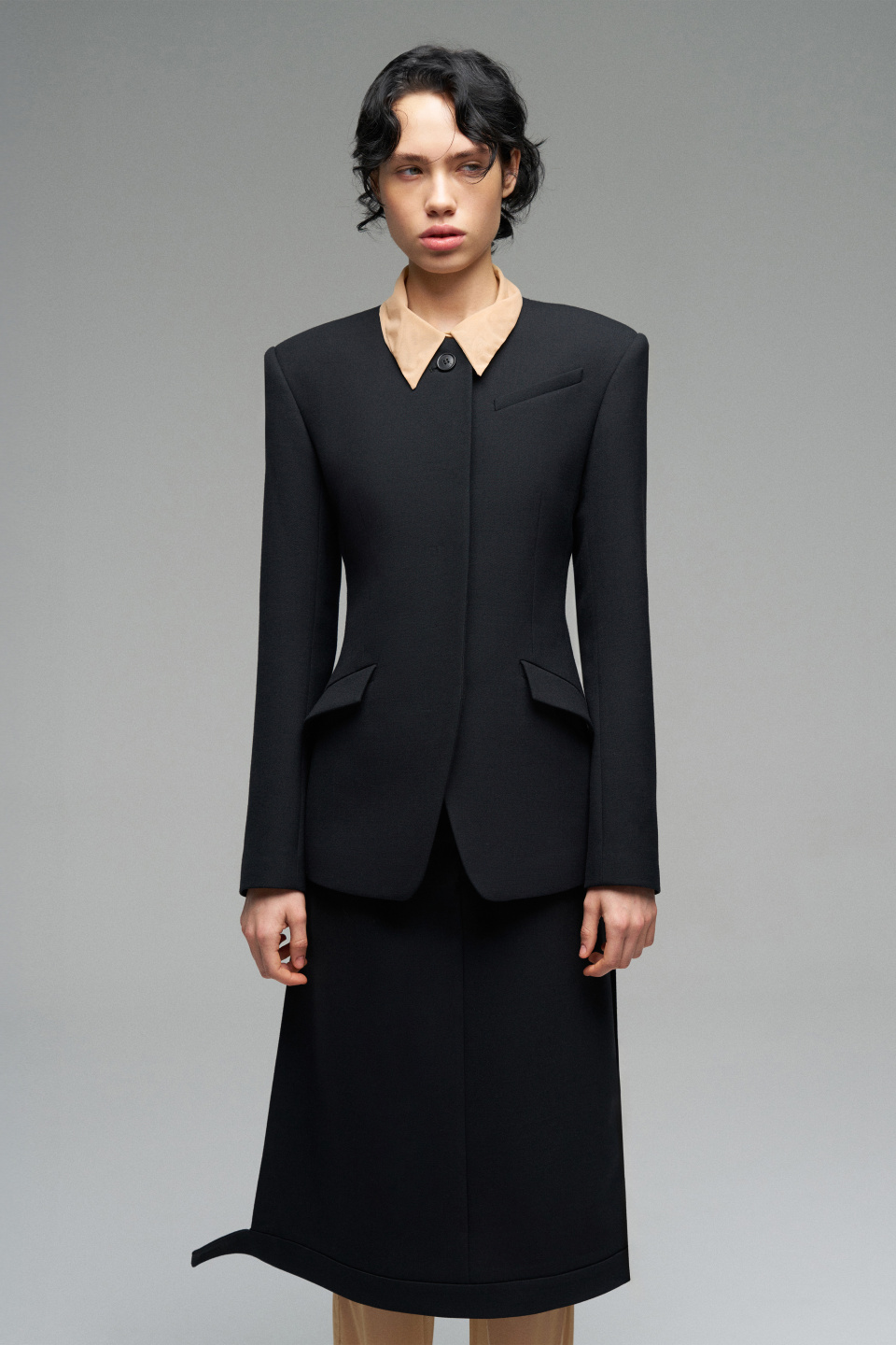 Однобортный жакет из шерсти, фото 3