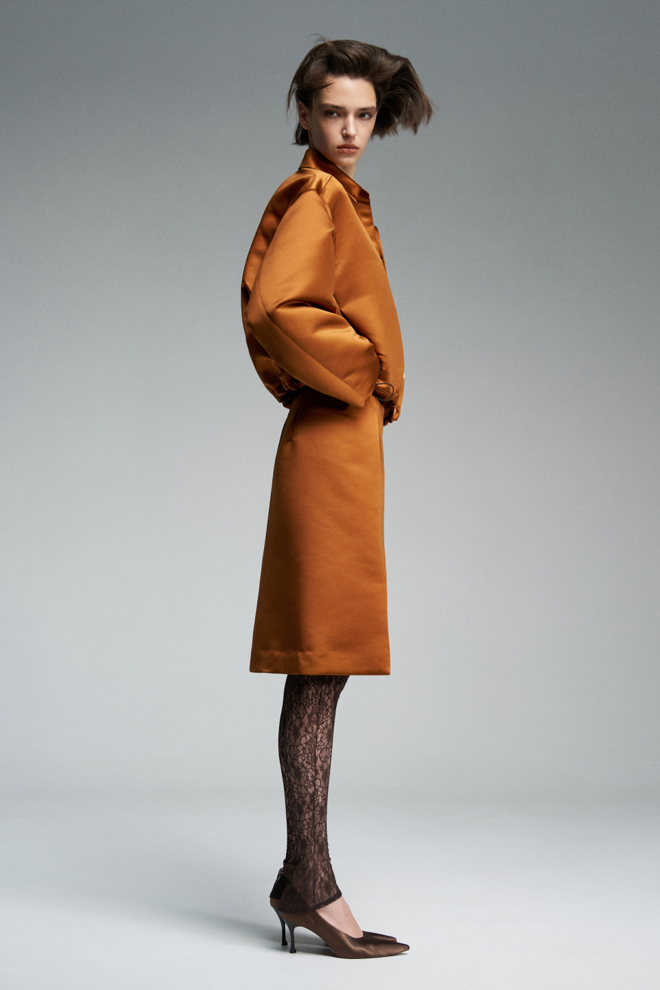 Вечерний бомбер из сатина, фото 4