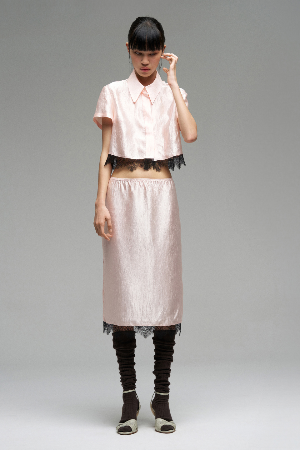 Блуза из ацетата с кружевом, фото 1