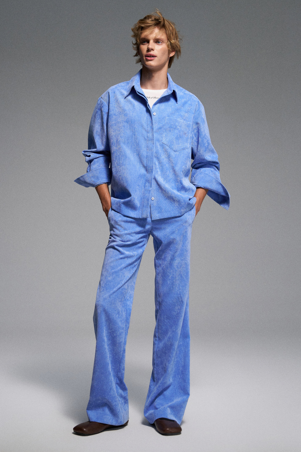 Рубашка soft blue velvet, фото 1