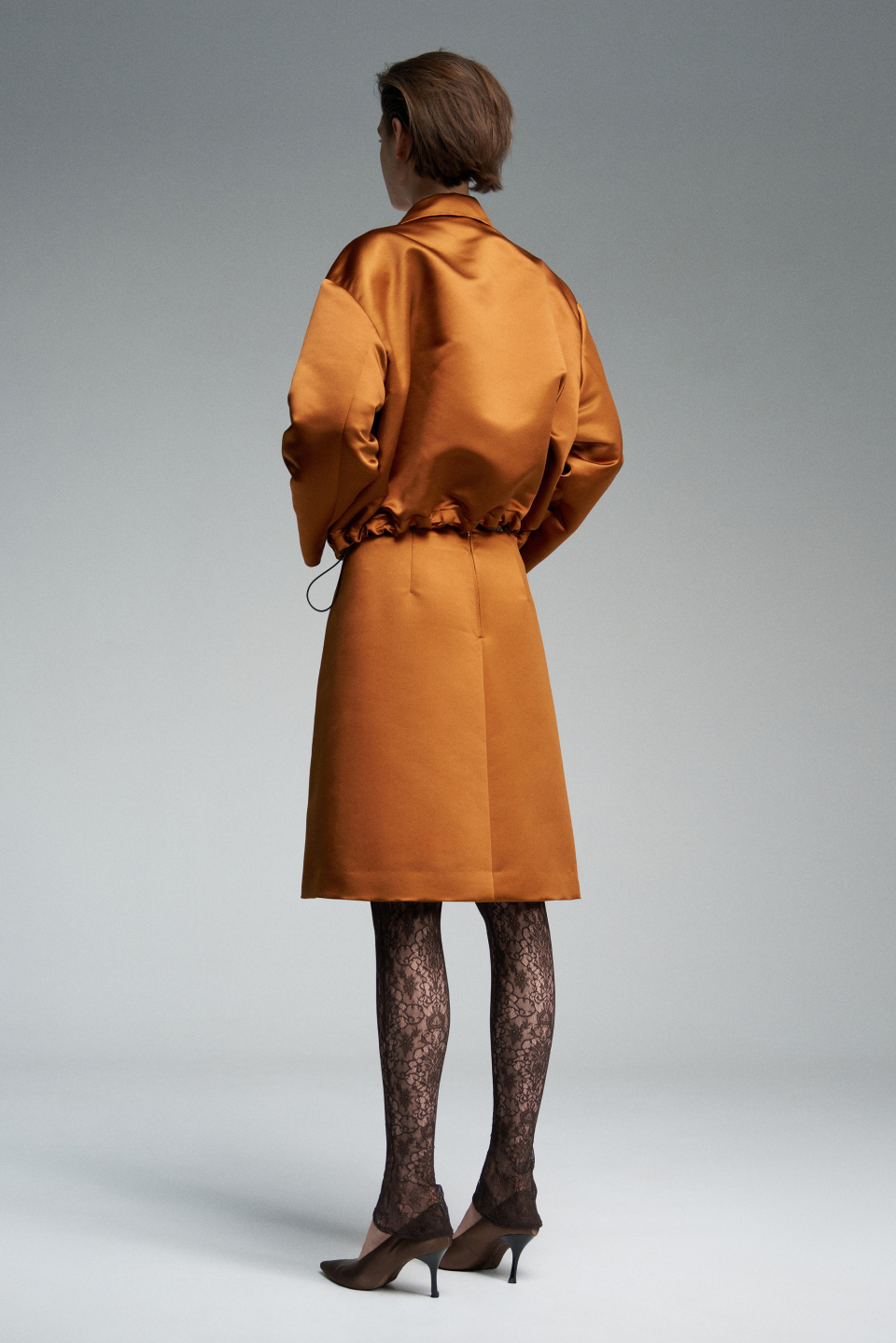 Вечерний бомбер из сатина, фото 5