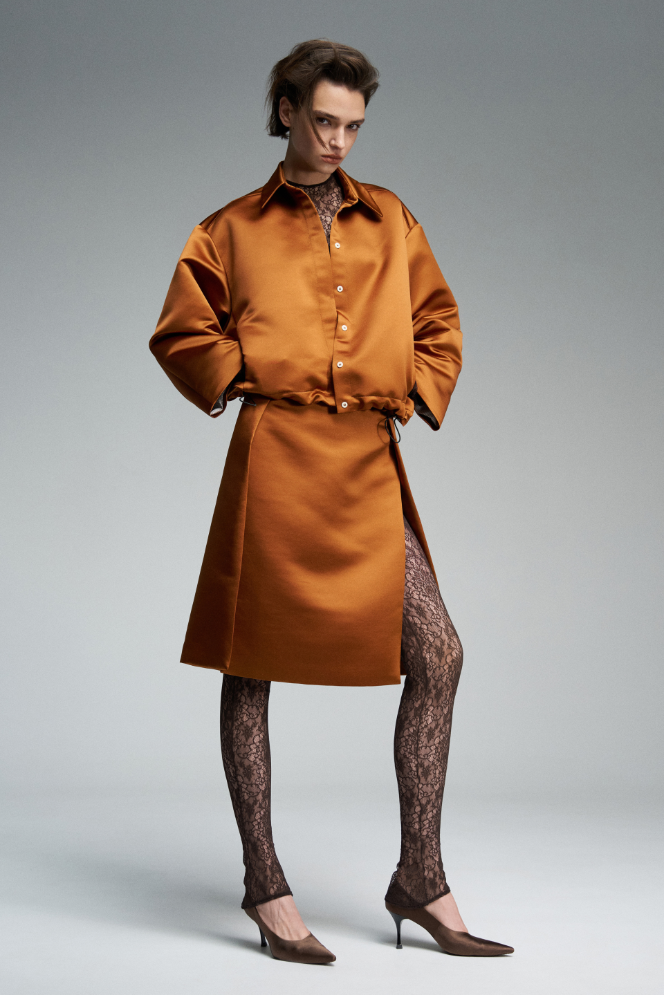 Вечерний бомбер из сатина, фото 2