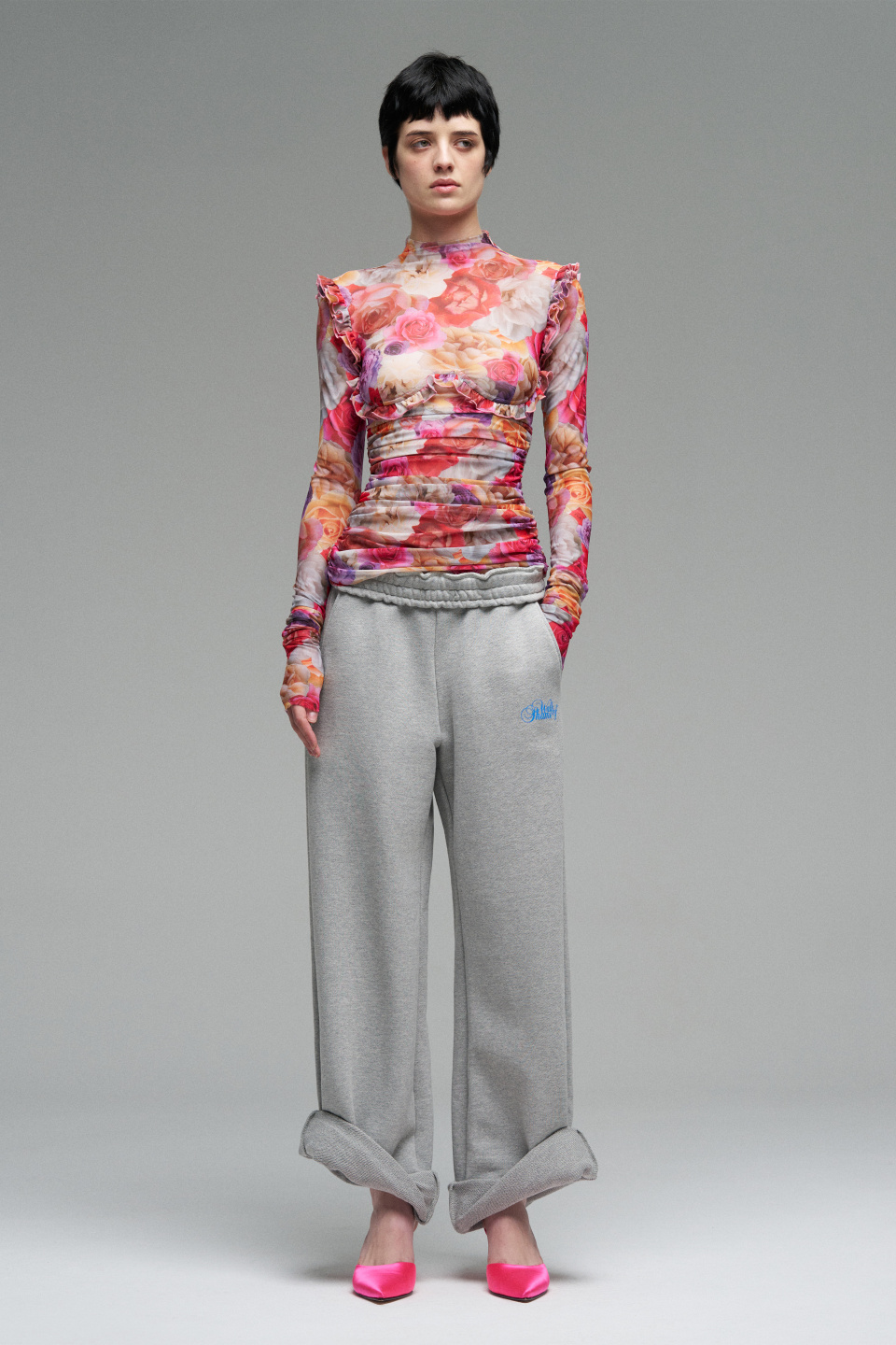 Эластичный топ с рюшами, фото 1