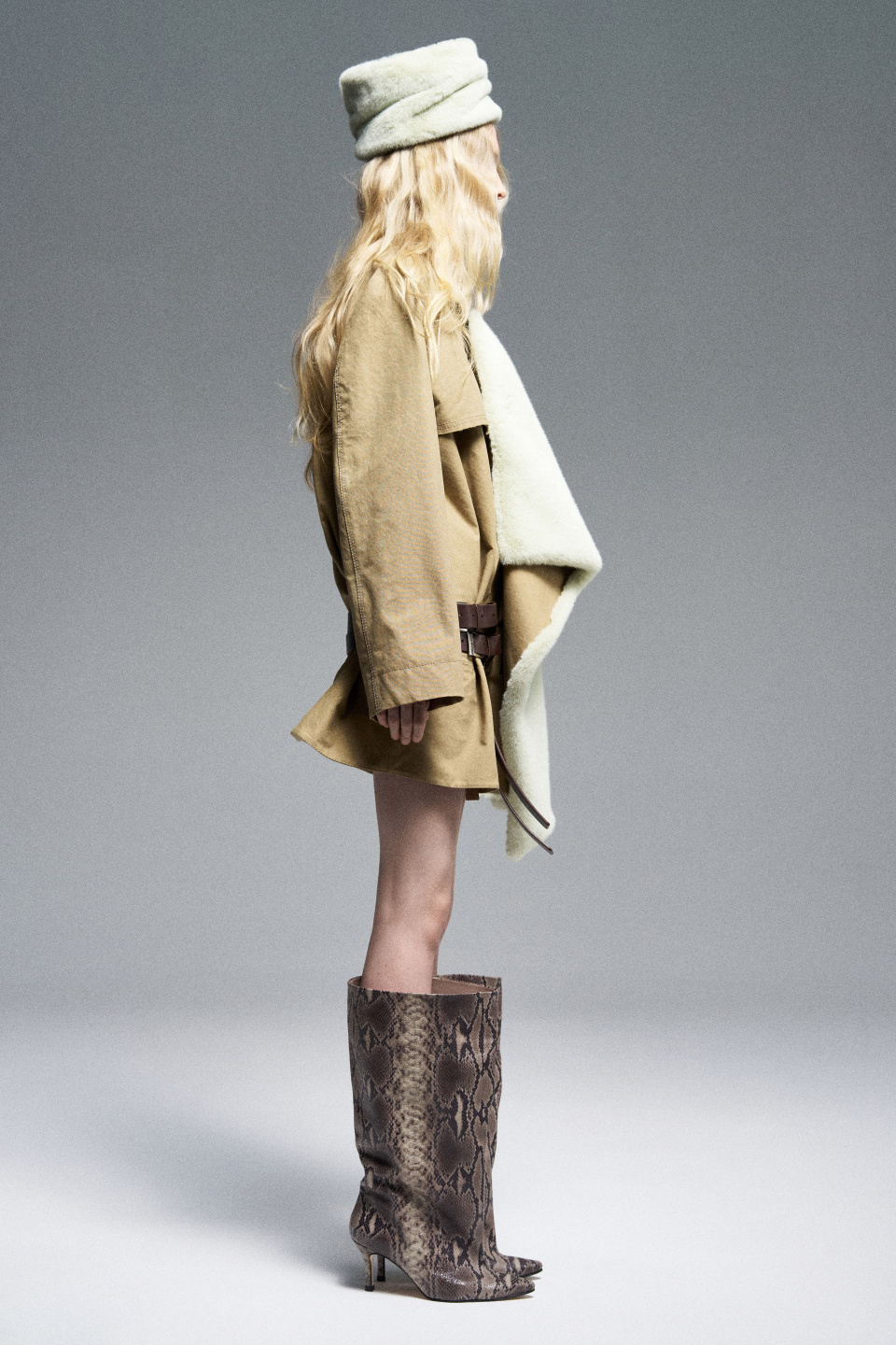 Кроп-тренч с палантином, фото 1