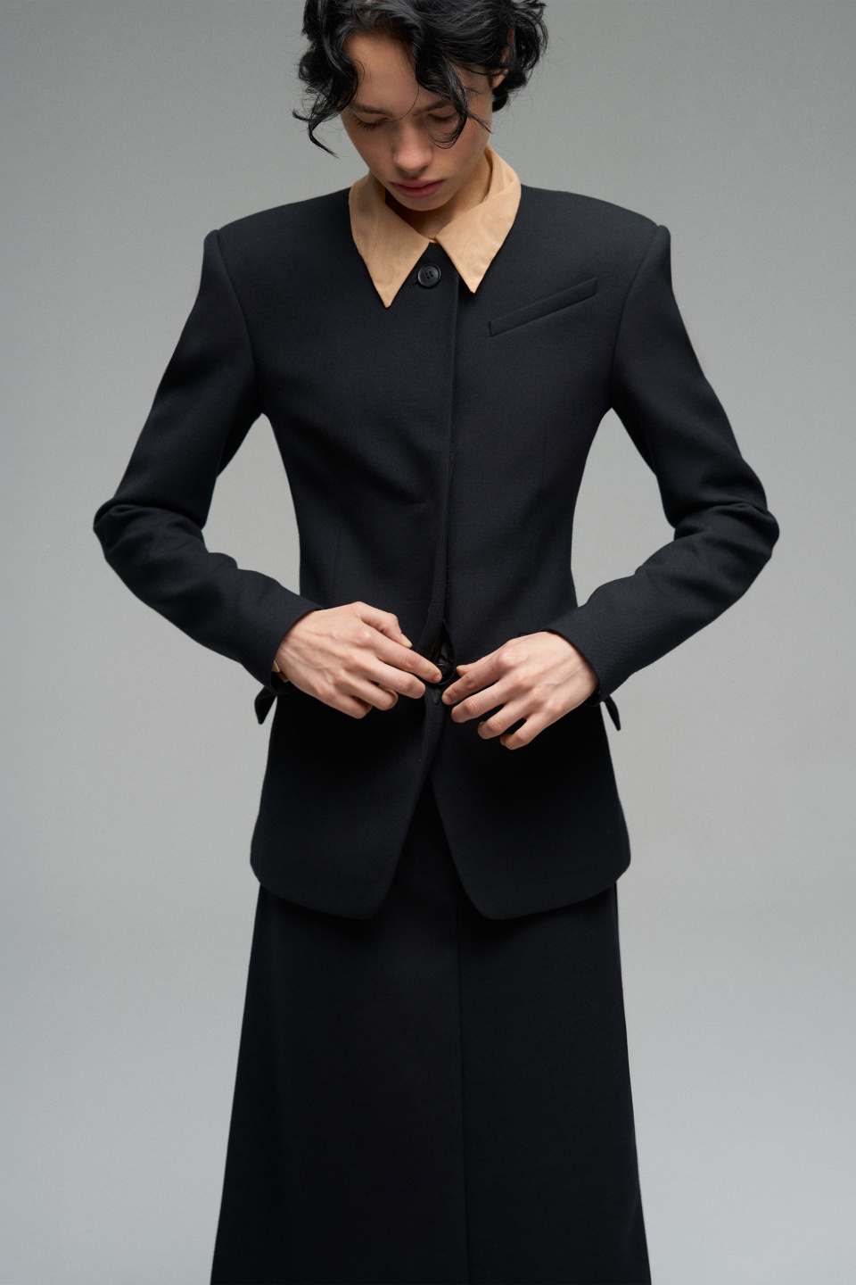 Однобортный жакет из шерсти, фото 6