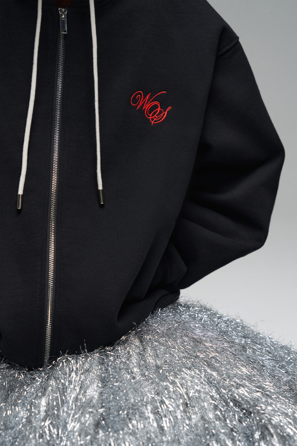 Хлопковое худи с вышивкой бренда, фото 2