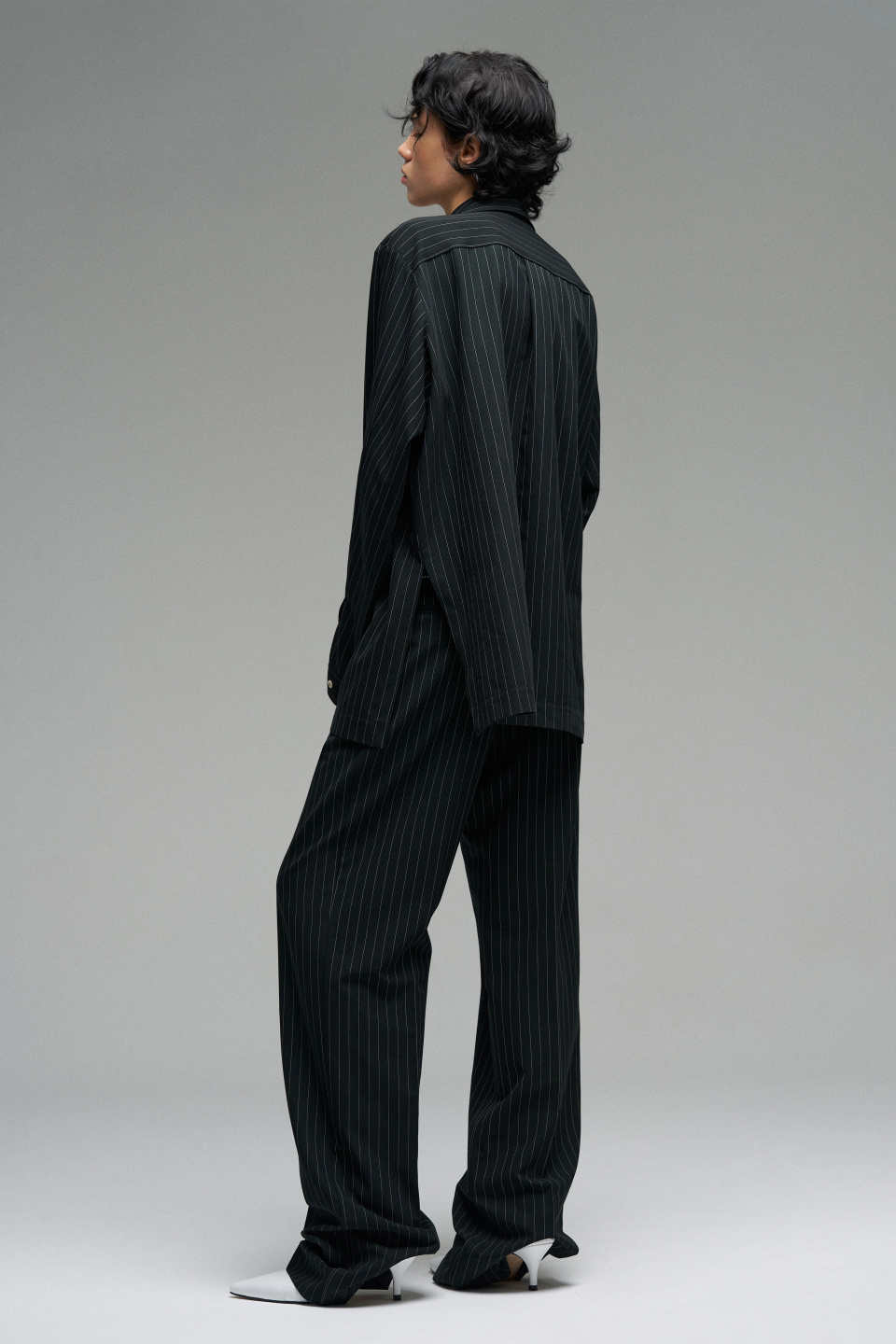 Рубашка из костюмной ткани в полоску, фото 3